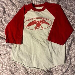 Duck Commander Women's 3/4 Sleeve Tee - Red & White